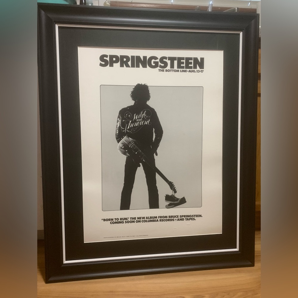 Springsteen The bottom line “Born to run”Black and White Framed Art